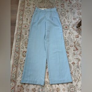 Zara Light Blue Wide-Leg Suit Pants